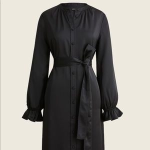 J CREW drapery shirt dress in satin-back crepe